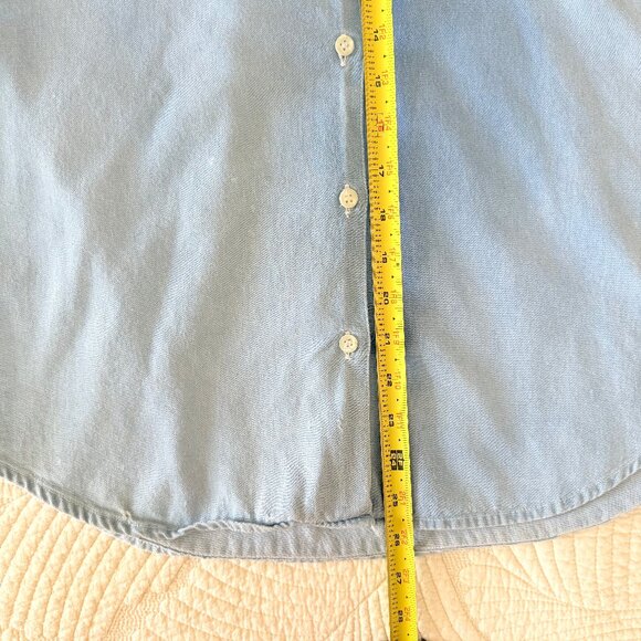 Vintage Solutions Distressed Butterfly Embroidered Sleeveless Denim Shirt Size M - Picture 11 of 11